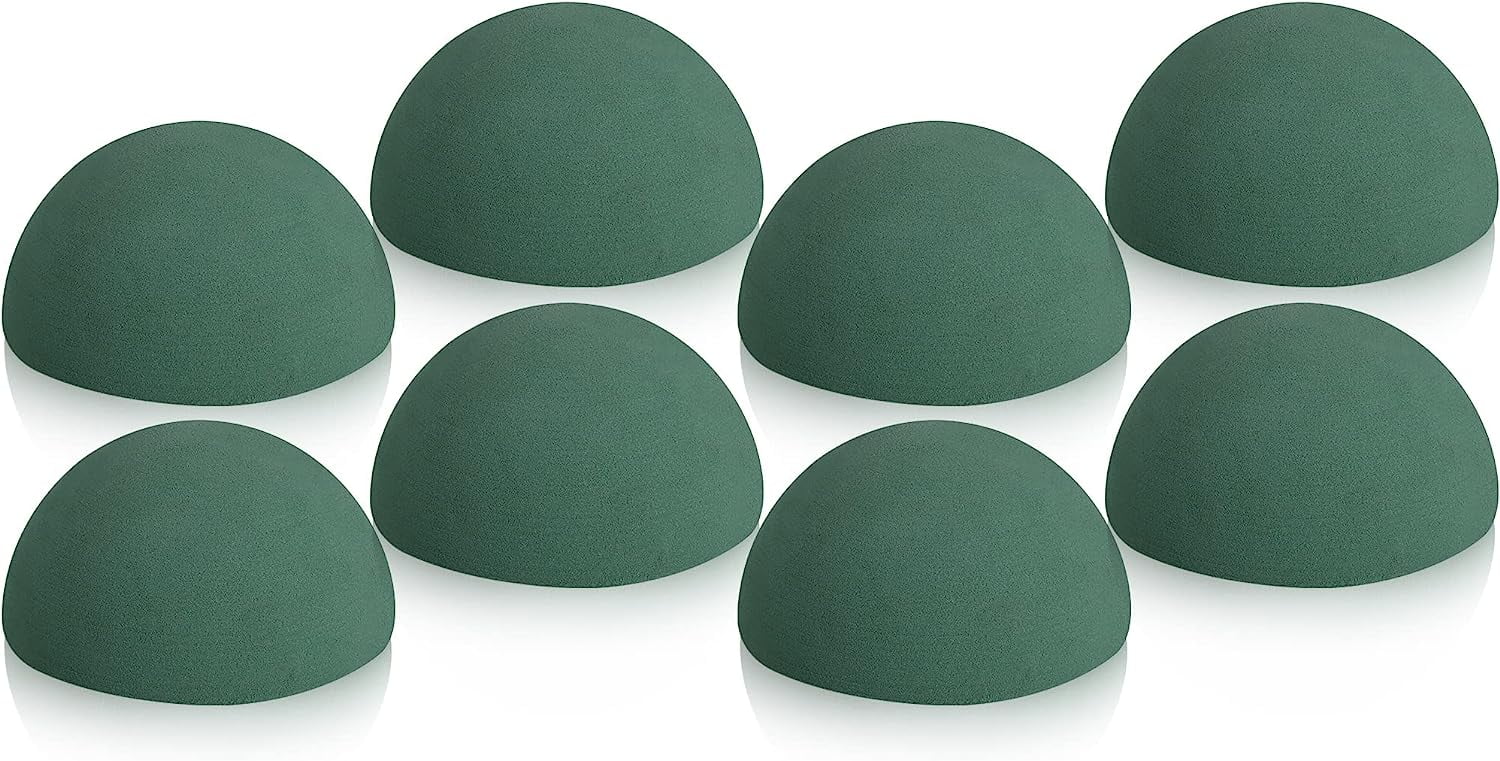 8 Pcs Half Ball Floral Foam Blocks,Green Wet Foam Block,Dry Floral Foam