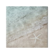 Stupell Industries Starfish on Beach Coast Nature Painting Gallery Wrapped Canvas Print Wall Art, 17 x 17