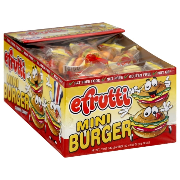 EFrutti Gummy Burgers Candy, 60 Count