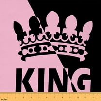 jejeloiu Queen Crown Fabric by the Yard 1 Yard,Personalization Desgin Home Decor Fabric by the Yard,Pink Black Sewing Fabric For Men Women,Microfiber Bedroom Decor