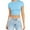 Blue, variant on LINGLANG Summer Tops for Women Summer Short Sleeve Cute Crop Casual Basic Crewneck Slim Fit Trendy Shirts