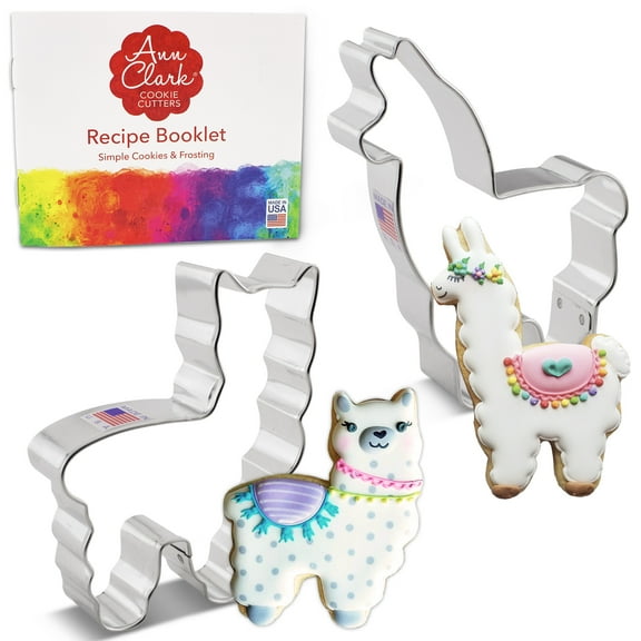 Ann Clark Llama/Alpaca Cookie Cutter Set, 2-Piece, Made in USA