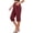 Wine, variant on cfhntfmh Capri Pants for Women Straight Leg Casual Pants High Elastic Waist Summer Travel Pants with Pockets