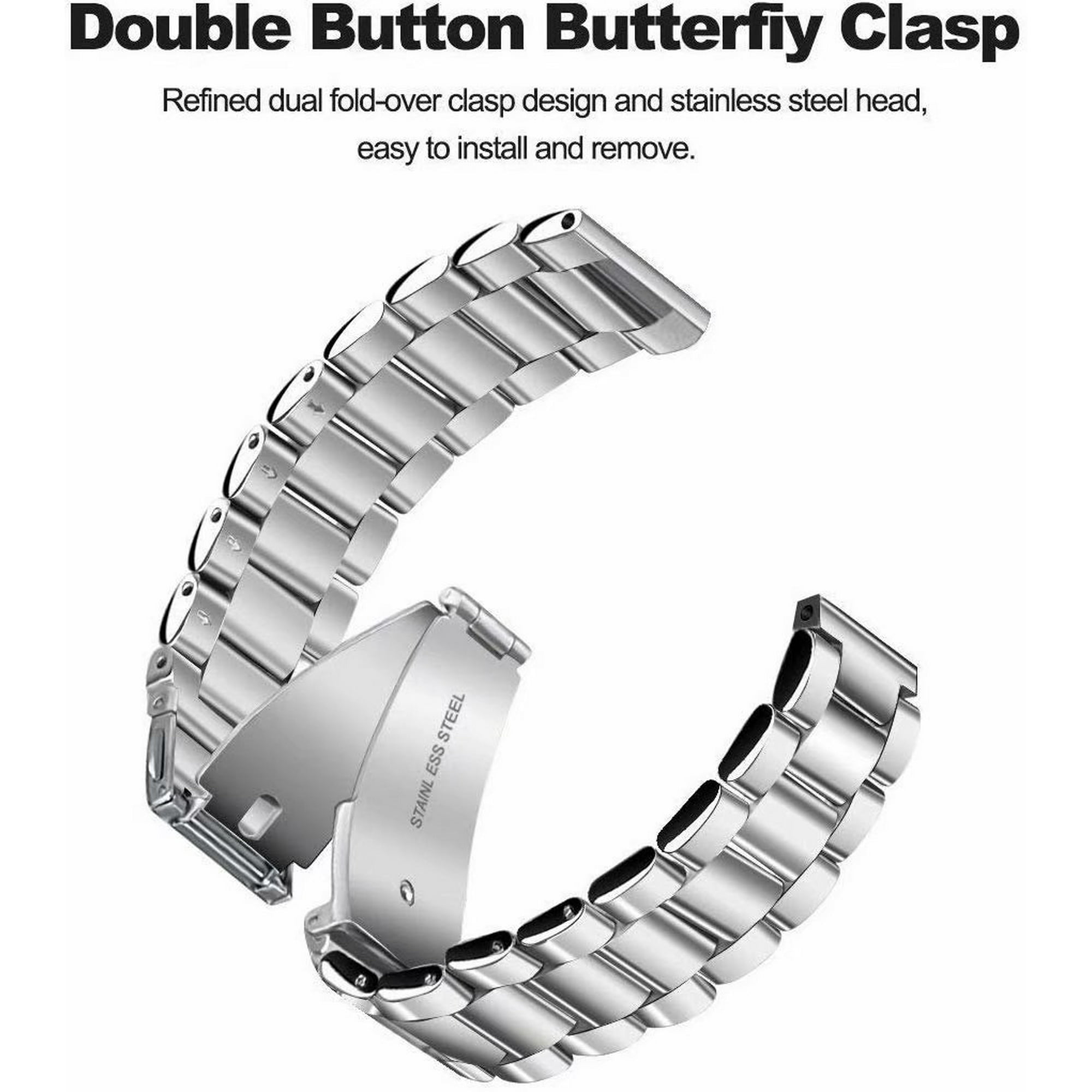 Gear S3 Frontier Classic Band Galaxy Watch 46mm Band 22mm Solid Stainless Steel Metal Business Bracelet Strap for Samsung Gear S3 Frontier S3 Classic Smartwatch Galaxy Watch 46mm R800 Walmart
