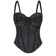 thumbnail image 4 of Levmjia Women's Shapewear Corset Steel Boned Lace Bridal Bodyshaper Wedding Waist Trainer with Removable Straps Back Lace Up Bustier Daily Wear, 4 of 8