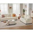 thumbnail image 2 of VANACC Sofa, 2 Piece Set Comfy Couch with Deep Seats, Modern Sofa for Living Room, Offwhite Bouclé, 2 of 5