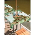 thumbnail image 2 of Outdoor Tablecloth with Umbrella Hole for Patio/Picnic/Party/Camping, Cute Squirrel Forest Waterproof Table Cloth Square Cover Washable, Green Trees Cone Leaves Mushroom (60"x 60"), 2 of 8