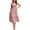 Pink, variant on Lenpel Dresses for Women Casual Short Sleeve Crew Neck Tiered A-Line Flowy Boho Dresses Summer Midi Dresses