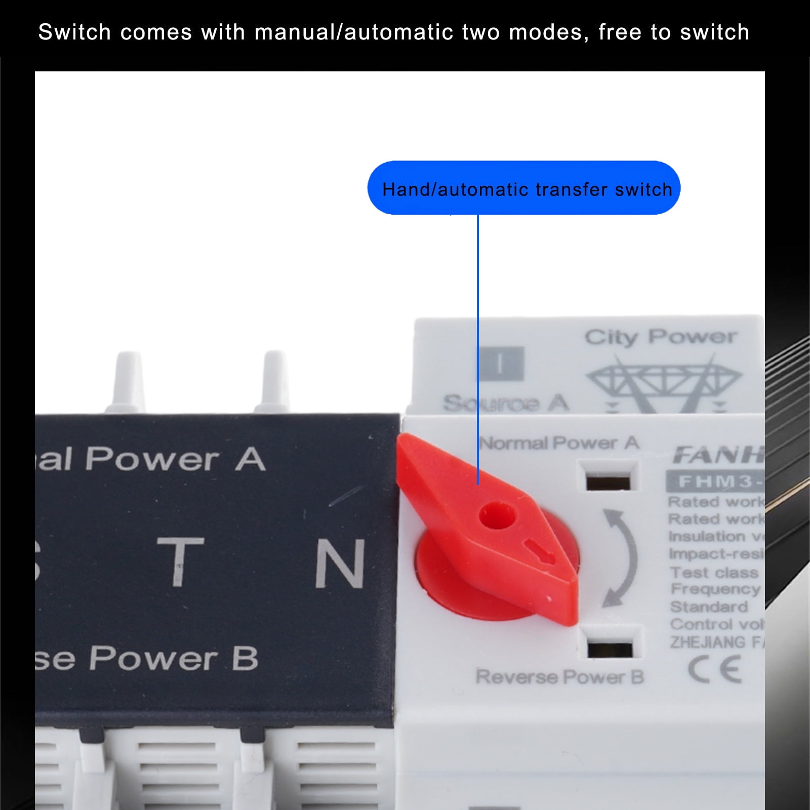 4P Automatic Transfer Electrical Selectors Switches Din Rails Mount Double Power Switches Generator Changeover Switches