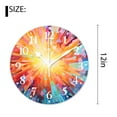thumbnail image 2 of 12 Inch Wall Clock Battery Operated Silent Clock Decorative for Office, Kitchen, Outdoor, Living Room，Diamond Pop Diamond Sun Rays Shady Stripes Nature Rainbow Beautiful, 2 of 4