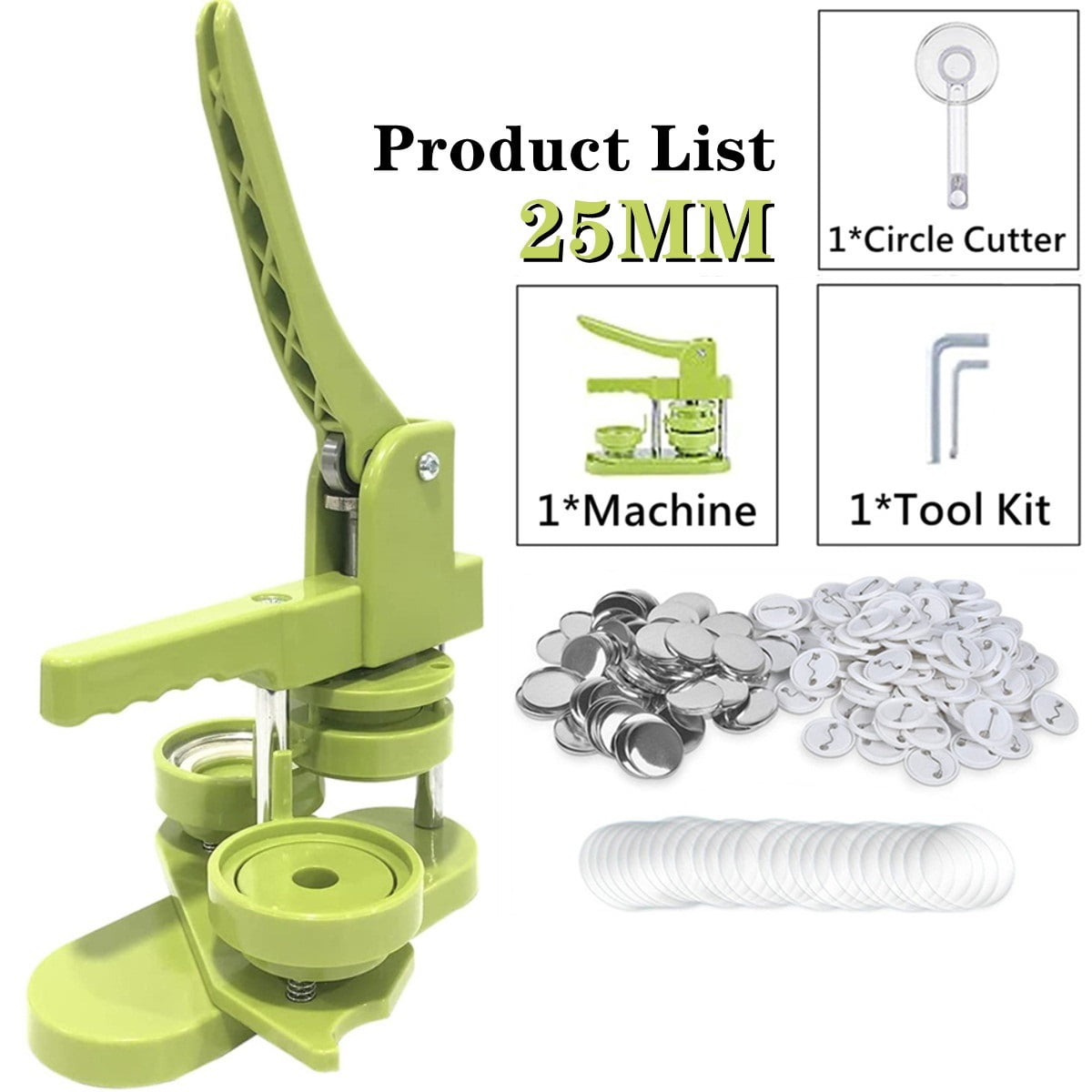 Pin Button Making Machine Kit, 25MM Pin Badges Press Set ,Beginner-Friendly