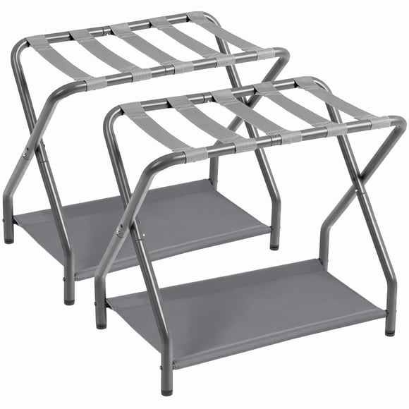Portaequipajes AMHANCIBLE HLR02GY de metal plegable con almacenamiento