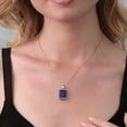 thumbnail image 6 of Gem Stone King 14.05 Ct Emerald Cut Blue Lapis 18K Yellow Gold Plated Silver Pendant with Chain, 6 of 6