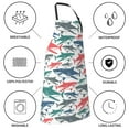 thumbnail image 5 of Kdxio Colorful Shark Apron with Pockets Adjustable Kitchen Aprons for Men Women Waterproof Aprons for Cooking,Drawing,Crafting, Baking Household Cleaning, 5 of 8