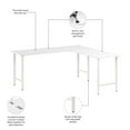 thumbnail image 4 of Pemberly Row 72W L Shaped Computer Desk w/ Metal Legs in White - Engineered Wood, 4 of 6