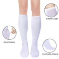 thumbnail image 3 of 3 Pairs Womens Cotton Knee High Socks, Causal Soild Stripe Tube Knee Socks, 3 of 7