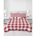 thumbnail image 3 of Farmhouse Red Plaid Twin Size Down Alternative Comforter, Lightweight Comforter Quilt Bedding Set with Pillow Shams Rustic Red White Checkered All Seasons Bed Comforter Duvet Insert 68"x86", 3 of 7