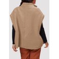 thumbnail image 3 of Women's Sleeveless Fleece Vest, Stand Collar Button Down Loose Fit Sherpa Outerwear Gilet, 3 of 5