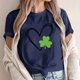 thumbnail image 4 of Camiseta de Manga Corta de Cuello Redondo Impresa de Primavera Superior de las Mujeres, Mezcla Ligera de Poliéster para Uso Diario Y de Fiesta Casual, 4 of 9