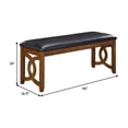 thumbnail image 5 of Gary 46 Inch Wood Bench with Leatherette Seat Brown - Saltoro Sherpi, 5 of 5