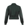 thumbnail image 3 of A2Y Women's Solid Heavy Siro Rayon Brushed Effect Bomber Jacket Charcoal L, 3 of 7