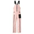 thumbnail image 4 of FRSASU Womens Ski Snow Bibs Pants Insulated Water Resistant Overalls Snowboarding Winter Waterproof Pants Women Pink, 4 of 9