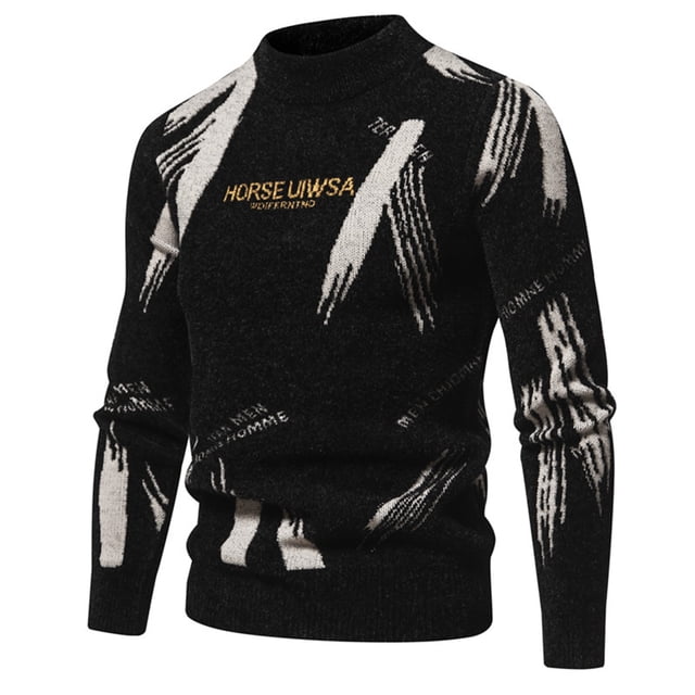 Styesk Mens Sweater Men's Knitwear Round Neck Elastic Pullover Assorted Colors Texture Trend Sweater Coat