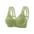 thumbnail image 2 of Women's Front Fastening Plus Size Bra,, Underwear, Without Underwire, Adjustable Straps, Soft, Comfortable, Breathable Support, Anti-Sagging for Elderly Women | TruBelle,Green 4XL, 2 of 5