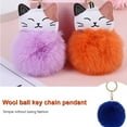 thumbnail image 4 of Fuzzy Ball Keychain Supple Comfortable Lovely Key Rings Adorable Practical Key Chains Women for Children Adults Elderly Students Dark Blue 5cm, 4 of 7