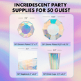 thumbnail image 2 of Koyal Wholesale Birthday Iridescent Theme Party Plates, Cups and Lunch Napkins, 50 Piece Person Set, 2 of 6