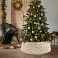 thumbnail image 4 of Plush Knit Christmas Tree Skirt Holiday Decorations for Christmas Tree Base Gift Wrap Storage Home Festival Party Xmas Decor(Khaki), 4 of 6