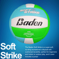 thumbnail image 2 of Baden Soft Strike Official Size Indoor/Outdoor Recreational Volleyball - Blue/Green/White, 2 of 6