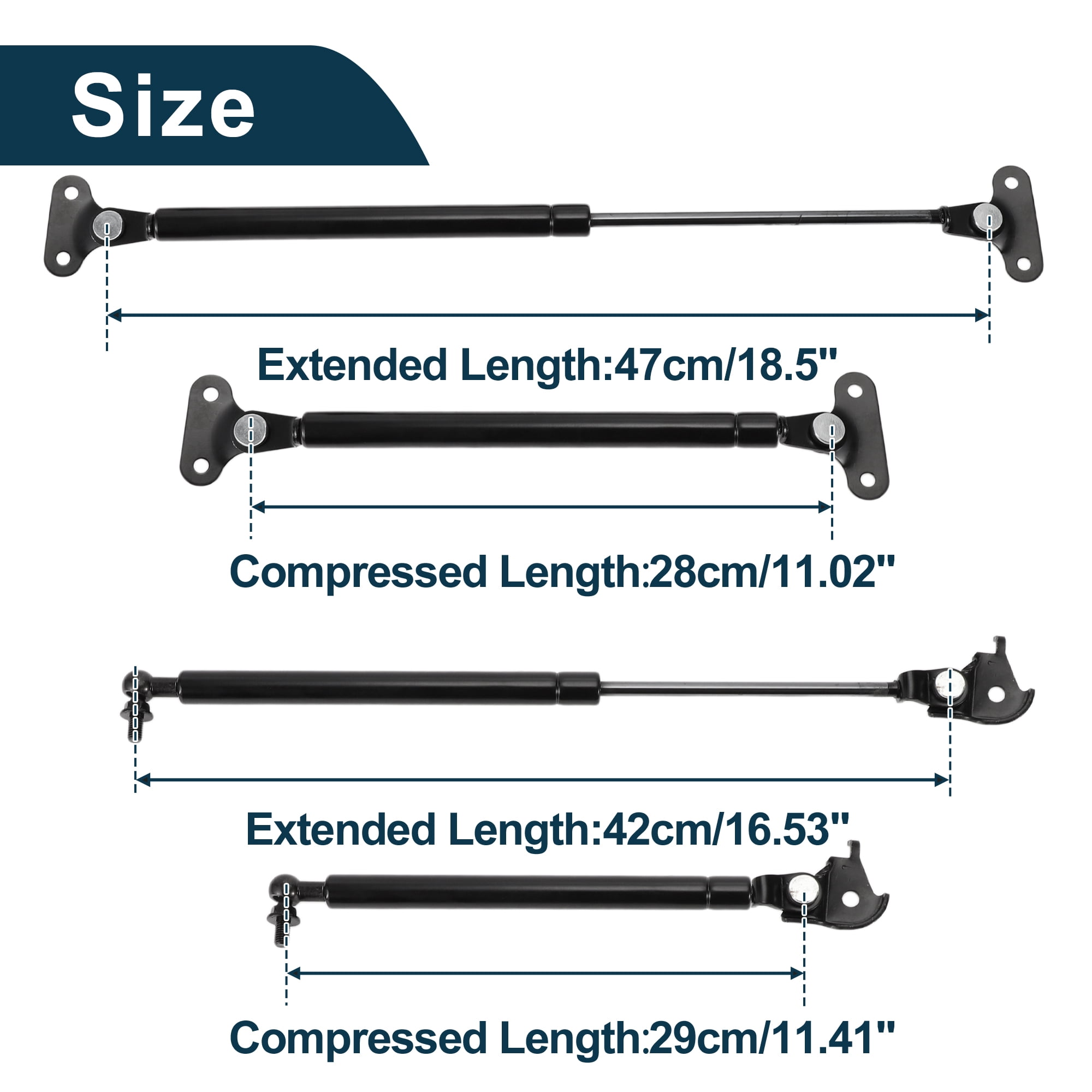Unique Bargains 4Pcs Front Hood Rear Hatch Lift Supports Kit for Toyota Land Cruiser