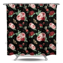 Waterproof Pioneer Shower Curtain 84x72 Inch Polyester Unique Colorful Floral Shower Curtain for Bathroom Hotel Home Decor with 12 Plastic Hooks