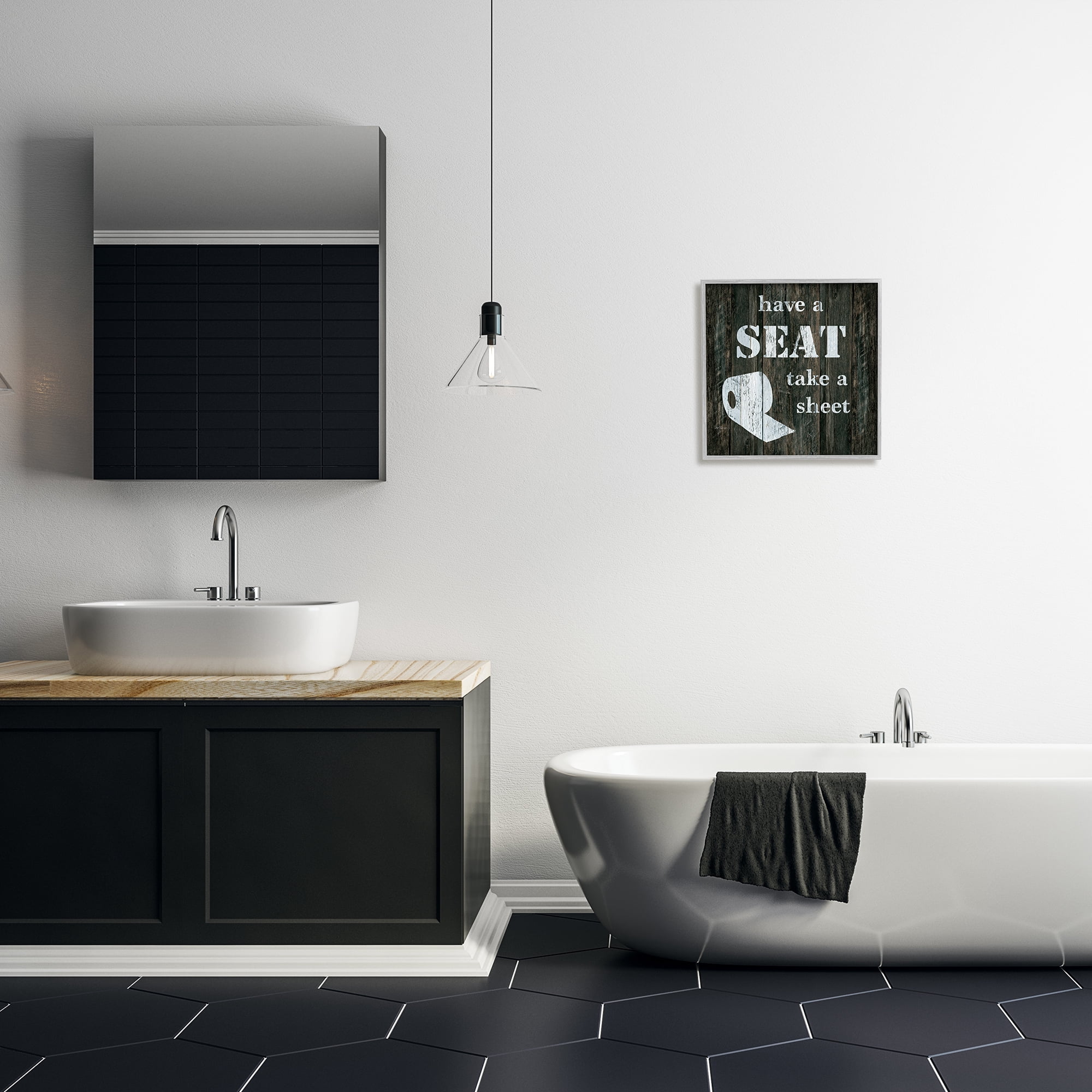 Stupell Industries Have a Seat Take A Sheet Rustic Bathroom, 17 x 17, Design by Carol Robinson