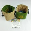 Third Die Dice Bag - Handcrafted, Reversible Drawstring Dice Bag That Stands Open On The Table And Closes Tight - Company Logo Series - Leaf Green and Tan