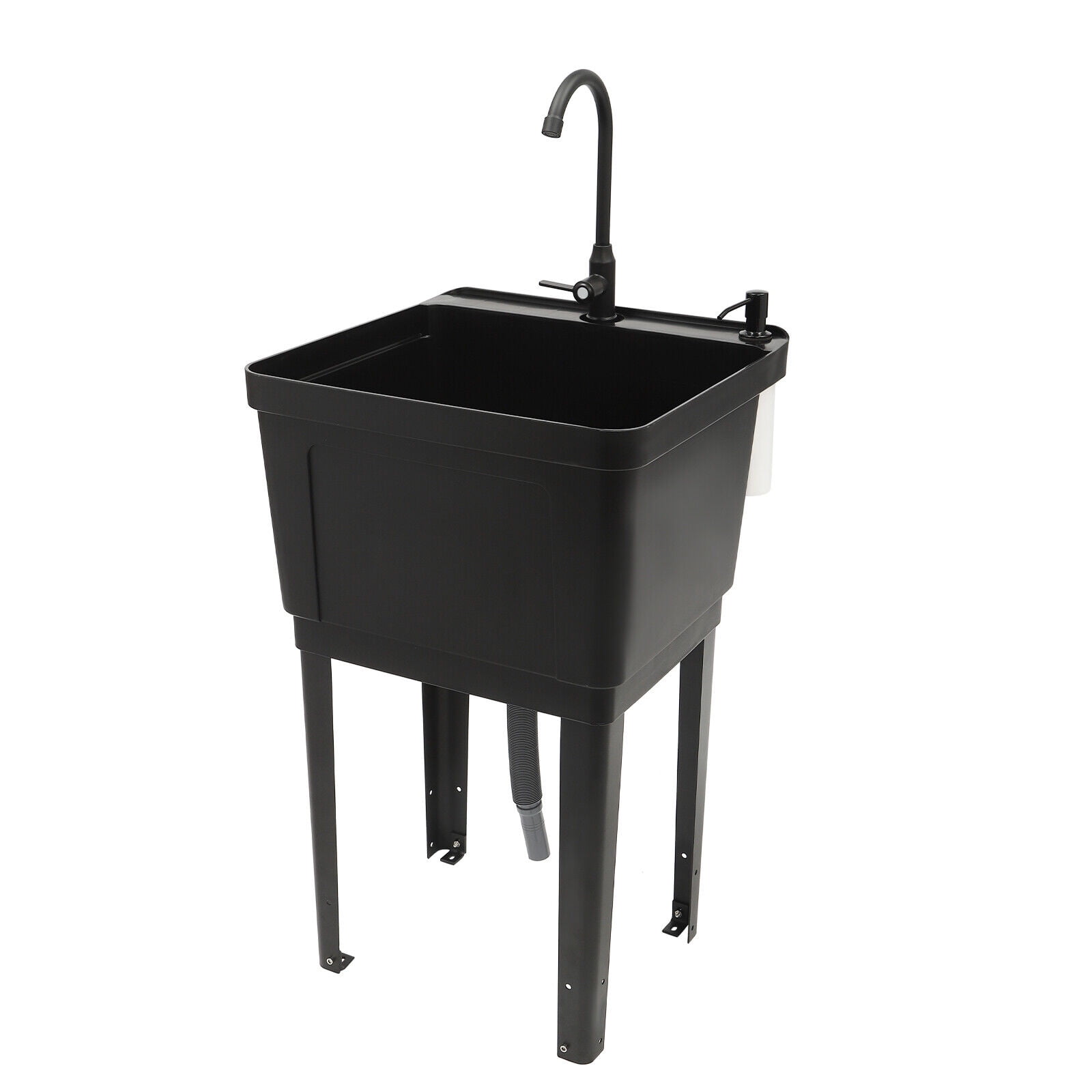 Freestanding Laundry Sink Wash Tub Basement Worksite Basin Utility Sink & Faucet