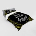 thumbnail image 3 of Ambesonne Saying Bedding Set 3 Pcs, Philosophical Wording Art, Twin XL, Yellow and Dark Taupe, 3 of 3
