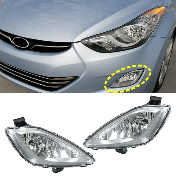 Pair of Fog Light Lamps Kit Fit for Hyundai Elantra 2011-2013