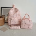 thumbnail image 3 of Polka Dot Bow School Backpack Set, Water Resistant Backpack with Pendant, Heavy Duty Bookbag for Travel Work, White, 3 of 10