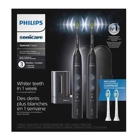 Philips Sonicare Optimal Clean Edition 2 Pack Rechargeable Electric Toothbrush Black Walmart