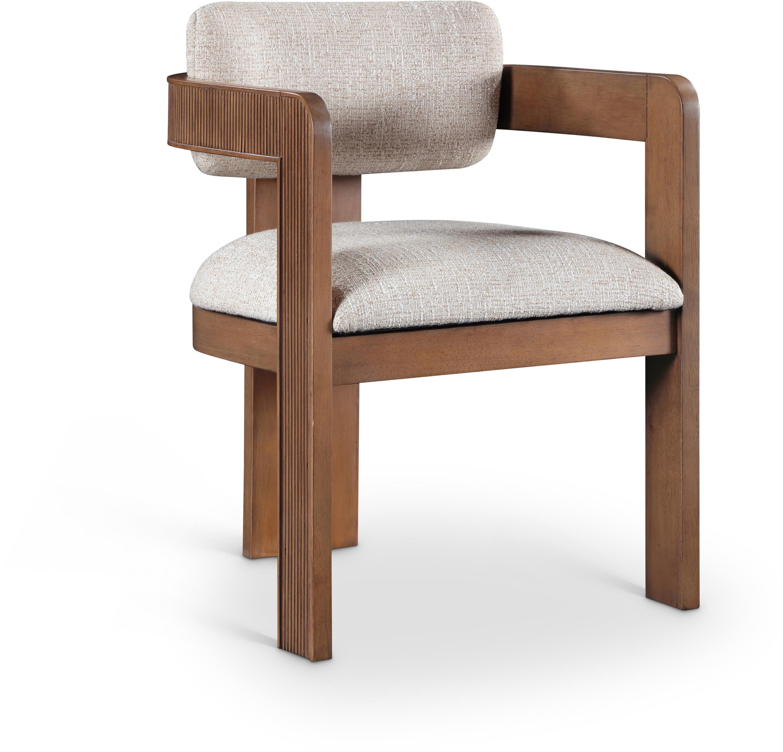 Meridian Furniture Sacha Beige Linen Textured Fabric Dining Chair (Set of 2)