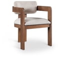 thumbnail image 3 of Meridian Furniture Sacha Beige Linen Textured Fabric Dining Chair (Set of 2), 3 of 11