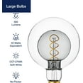 thumbnail image 5 of Jaspertronics Oversized G125 Globe LED Edison Bulb 2700K Soft White Dimmable 7W 40W Eqv E26 Base Smoke Glass CRI90 for Indoor Fixture 1 Unit per pack, 5 of 6