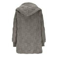 thumbnail image 3 of Sevevn Women Hooded Sherpa Jacket Long Sleeve Open Front Cardigan Coat Soft Fuzzy Plush Fleece Outerwear with Pockets for Fall Winter Gray XXL, 3 of 5
