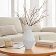 thumbnail image 6 of Eos Minimal White Contemporary Ribbed Angular Glass Tabletop Vase, 6 of 7