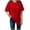 Red, variant on HXWCHs Women Solid Organic Cotton T Shirt Women's Loose Fit Casual Short Sleeve Tee with Cartoon Graphic Design for Everyday Comfort L Black