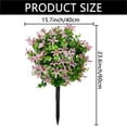 thumbnail image 3 of VINOIC 24 Inch Artificial Boxwood Topiary Trees, UV Resistant Faux Plants with Flowers for Outdoor Garden Porch Patio Yard Decor, 3 of 7
