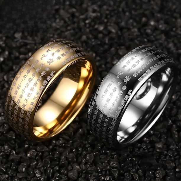 Anillo de acero de tungsteno de moda mixta de joyería anillo de joyería de hombre con diámetro de corazón de escritura láser