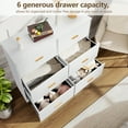 thumbnail image 2 of Garvee 6 Drawers Dresser, Modern Closet Dressers Chest of Drawers with Metal Handle, Wooden Dresser Organizer for Bedroom, Living Room, Hallway, White, 2 of 7